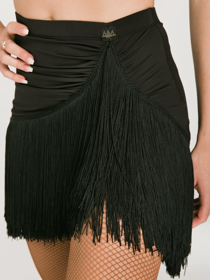 Girl's & Women's Abigail Black Fringe Skirt