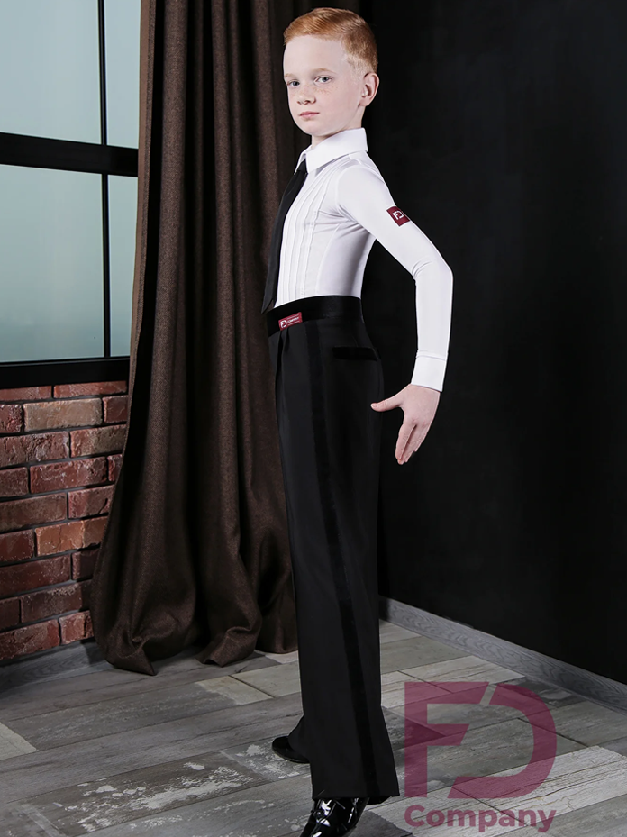 Boy's Dance Trousers with Velvet Waist & Side Stripes