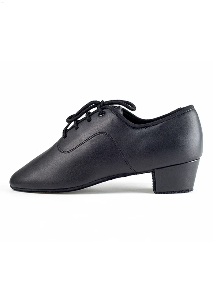 Boy's & Men's Black Leather Latin Dance Shoes