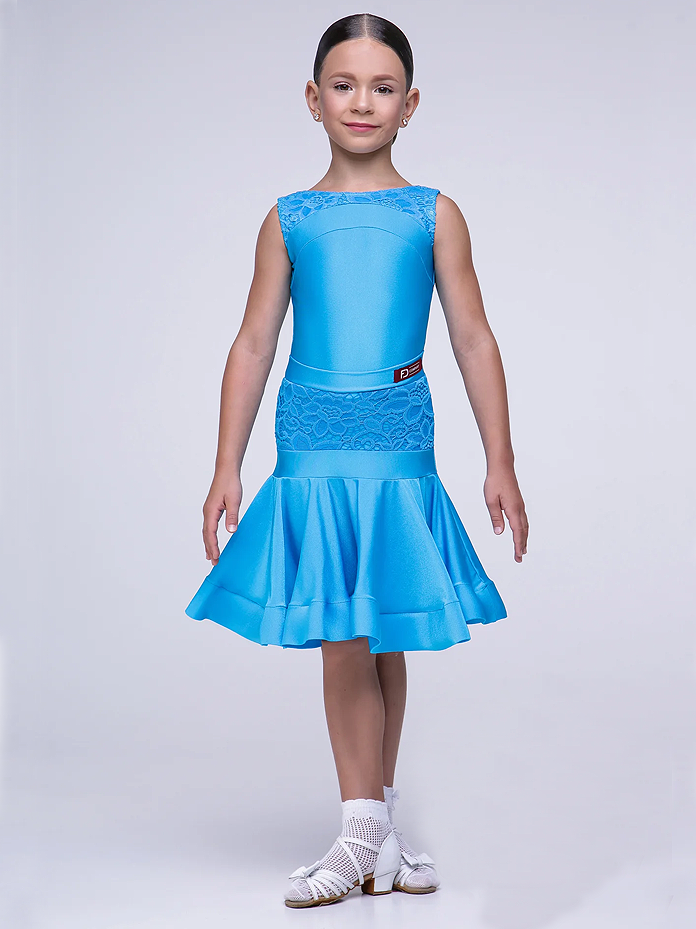 Girl's "Ariana" Blue Juvenile Competition Dress