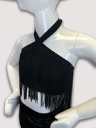 Girl's Fringe Halter Crop Top