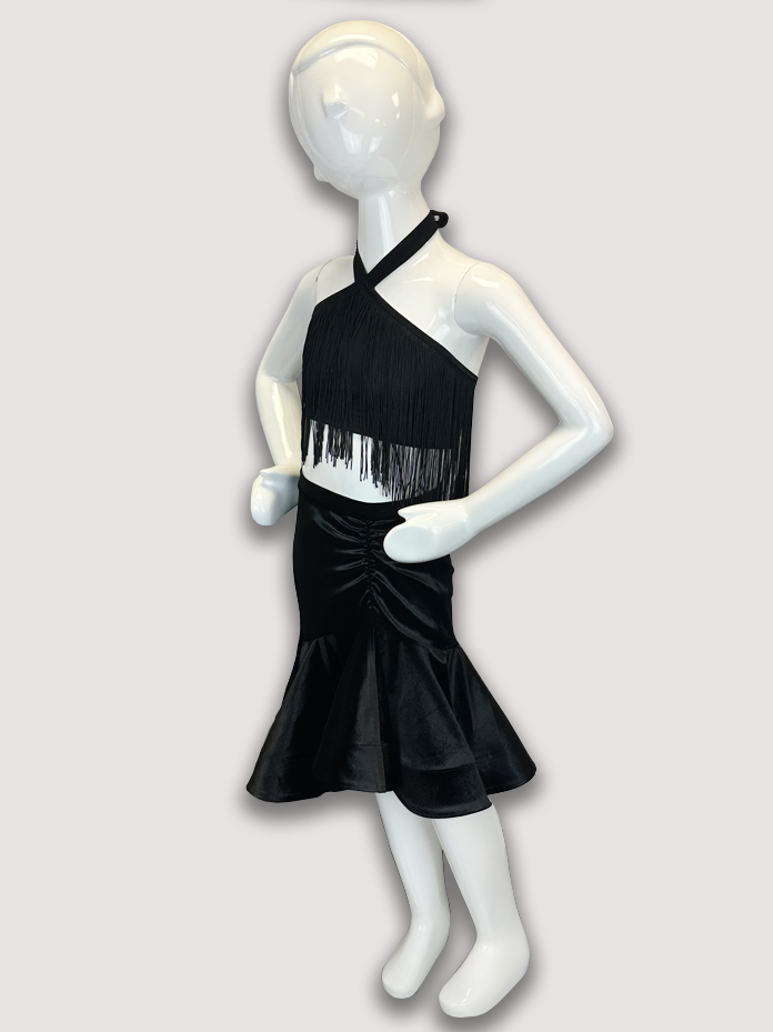 Girl's Fringe Halter Crop Top
