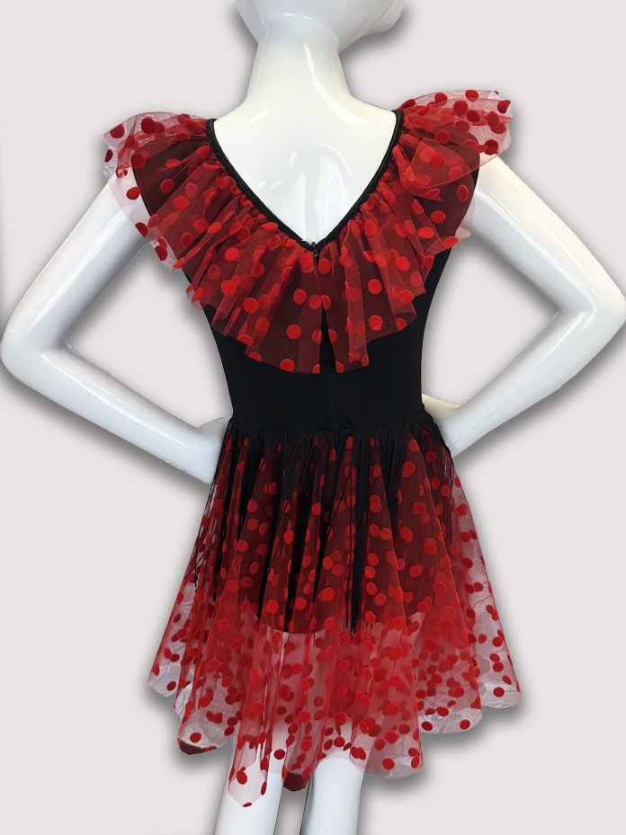 Girl's Red Polka Dot Ruffle Dress