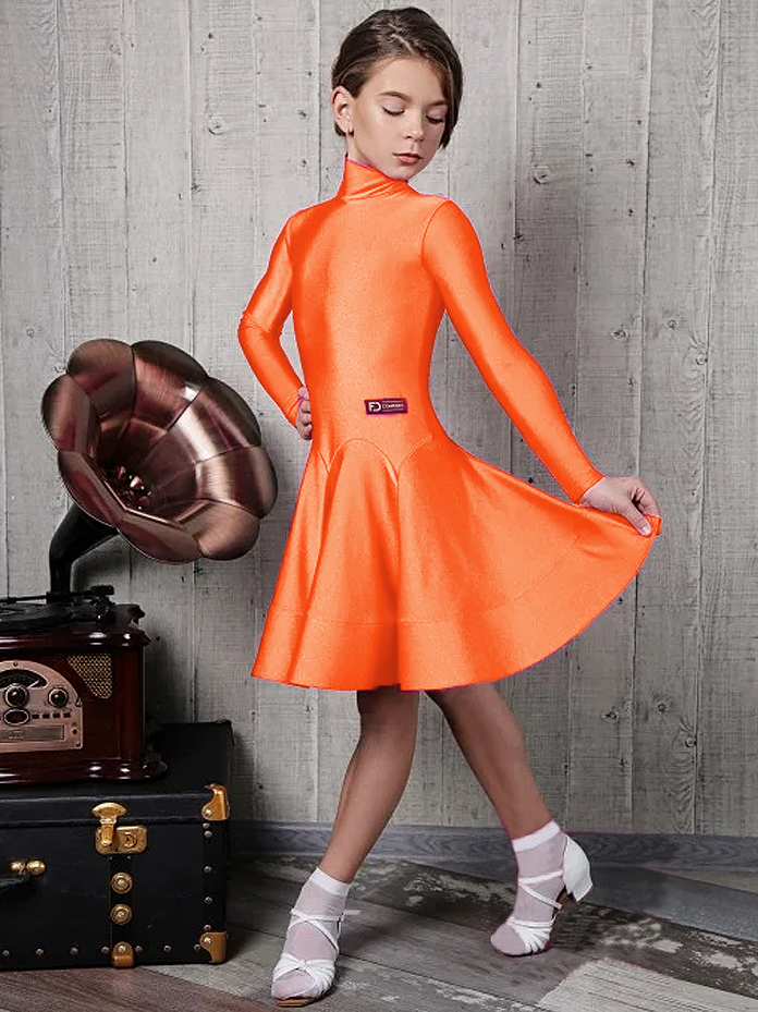 Girl's "Stella" Orange Juvenile Competition Dress