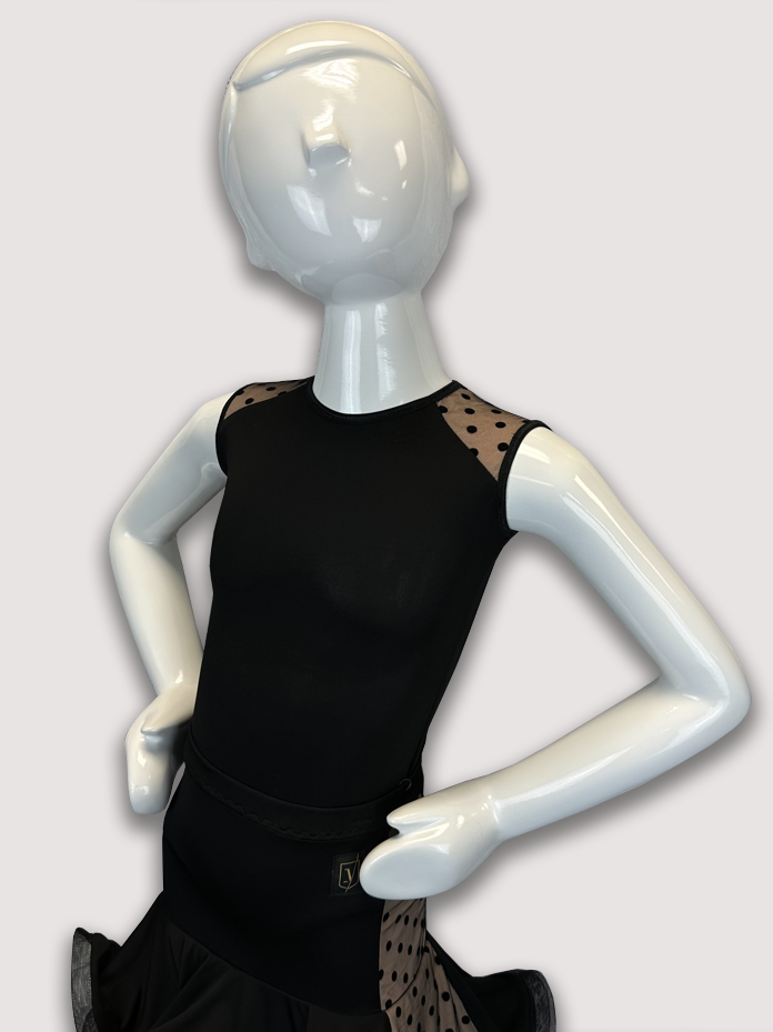 Girl's Tan Polka Dot Leotard