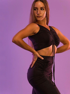 Girl's & Women's Diana Black Scrunch Top