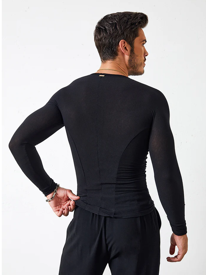 Men's Latin Black Deep V-Shirt