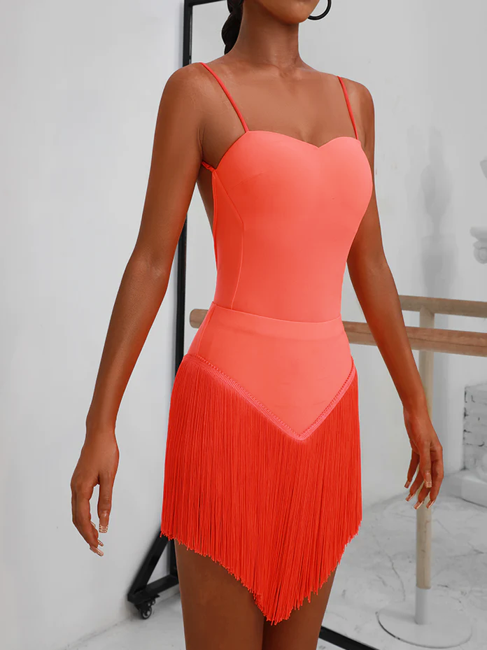 Women's Neon Orange Sweetheart Bodysuit – DanceSport Studio Shop