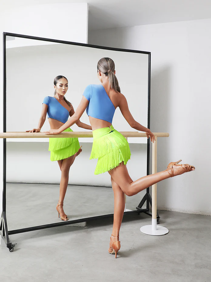Women's Neon Yellow Lush Fringe Skirt