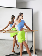 Women's Neon Yellow Lush Fringe Skirt