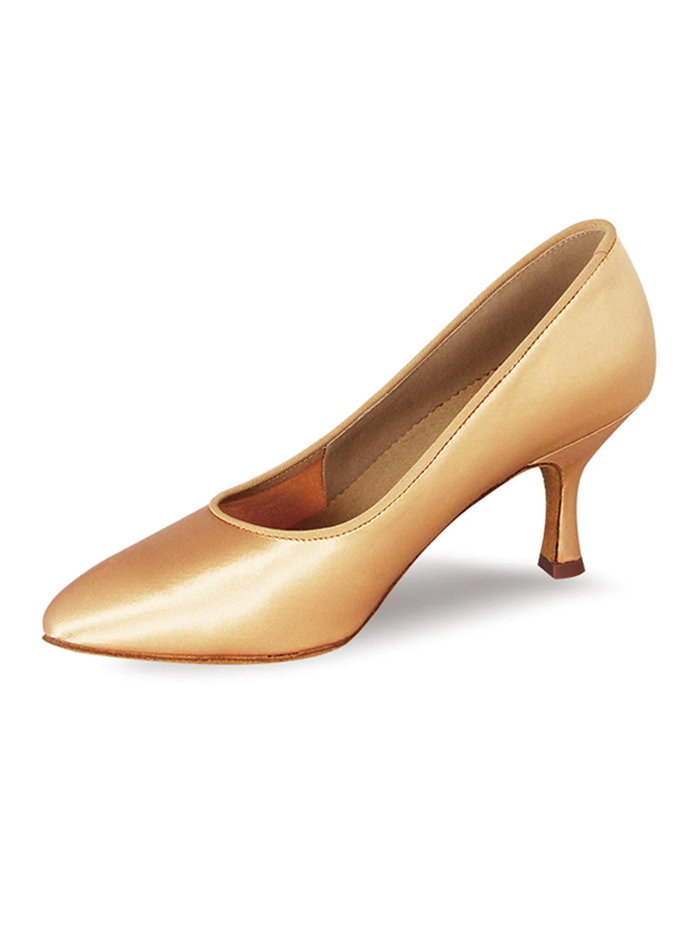 Women's Tan Satin Ballroom Dance Shoes